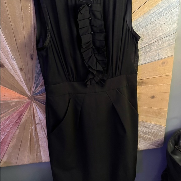 BCBG Maxazira Black Dress "Tuxedo" Styled Cocktail Dress - Picture 4 of 5